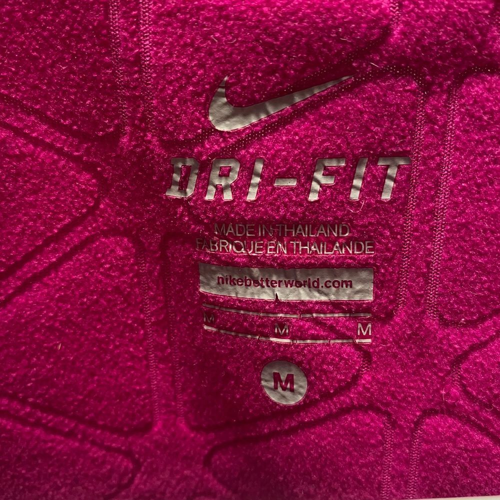 Nike‎ Dri-FIT Geometric Pattern Quarter-Zip Running Top Magenta Size M